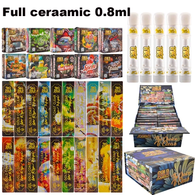 Wholesale new 2024 Gold coast clear V4 vape cartridges empty 0.8ml 01