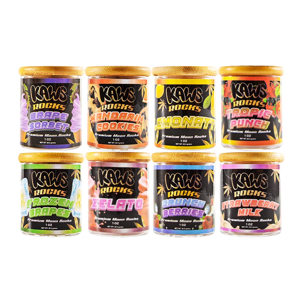 USA STOCK Kaws Rocks Exotic premium moon rocks 16 strains empty 1OZ glass jars