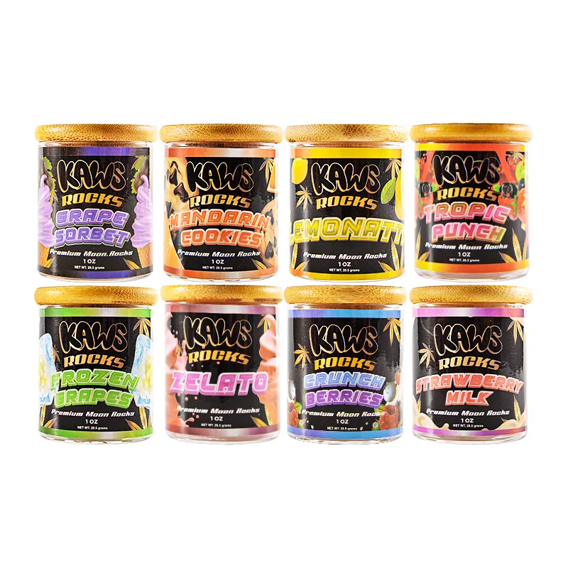 USA STOCK Kaws Rocks Exotic premium moon rocks 16 strains empty 1OZ glass jars