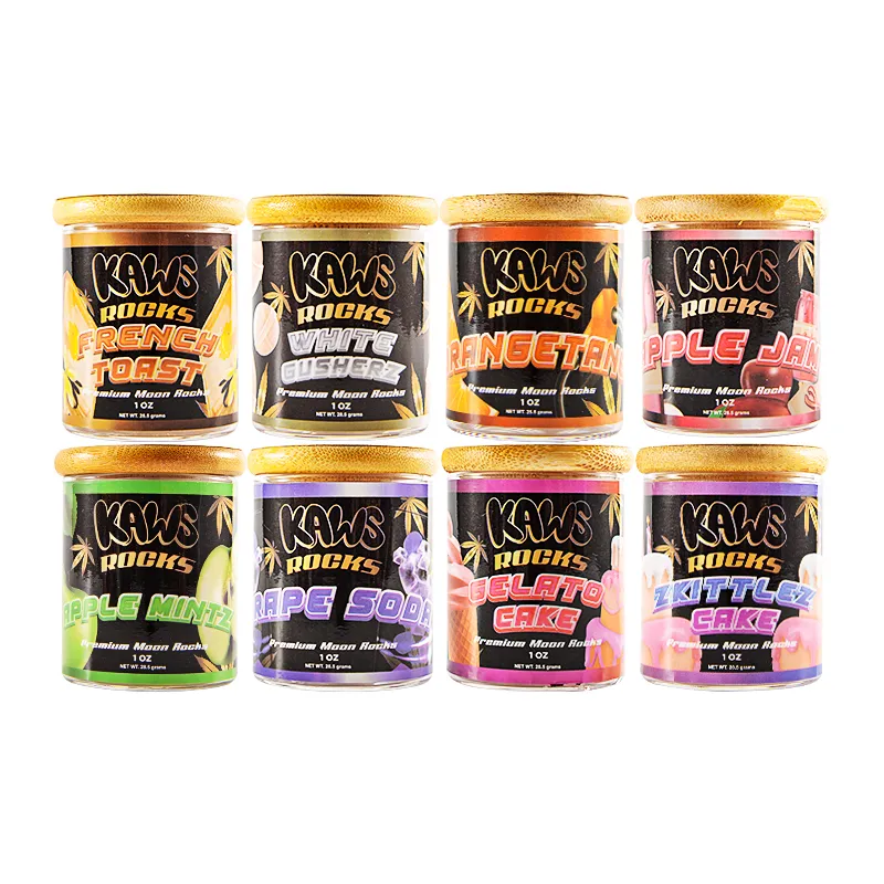 USA STOCK Kaws Rocks Exotic premium moon rocks 16 strains empty 1OZ glass jars