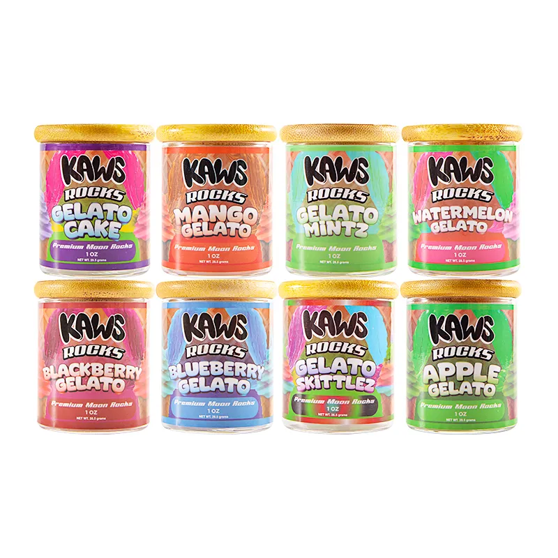 USA STOCK Kaws Rocks Exotic premium moon rocks 16 strains empty 1OZ glass jars