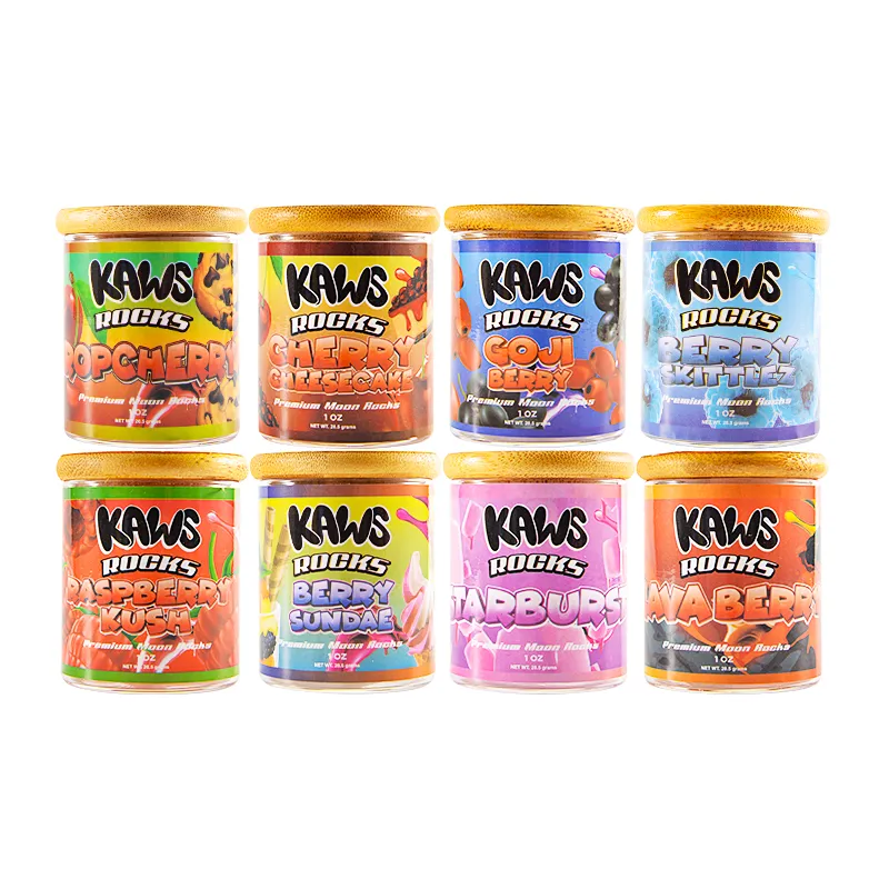 USA STOCK Kaws Rocks Exotic premium moon rocks 16 strains empty 1OZ glass jars