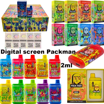 USA STOCK 500pcs/lot digital screen Packman 2g live resin liquid diamonds empty CBD disposable  01