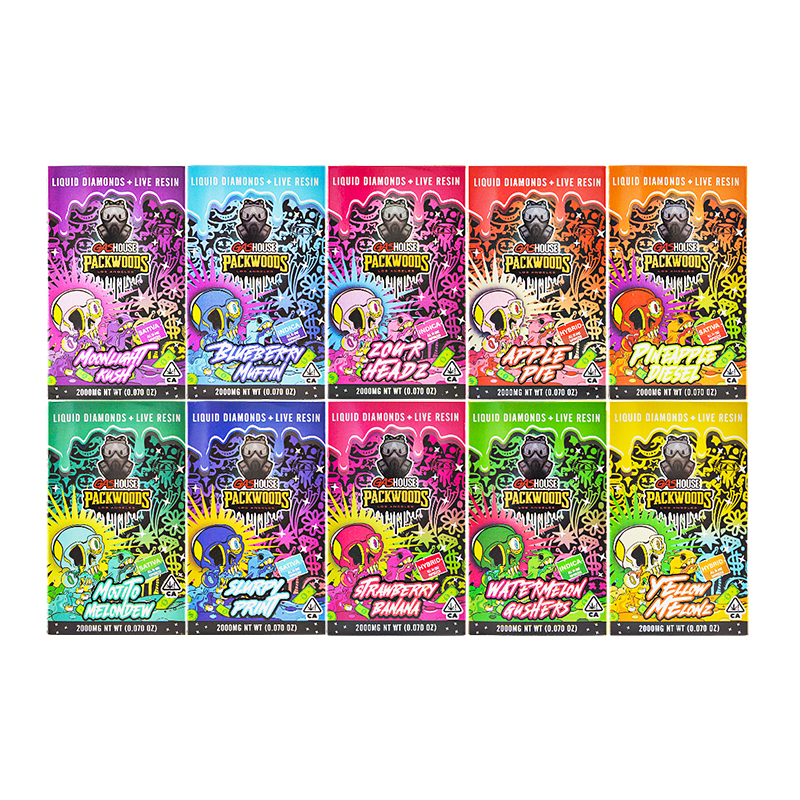 New LED screen Gas House x Packwoods 2000mg empty THC vape pen