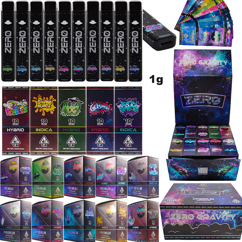 zero gravity 1000mg disposable vape pens rechargeable 300mah premium distillate mini e-cigarette