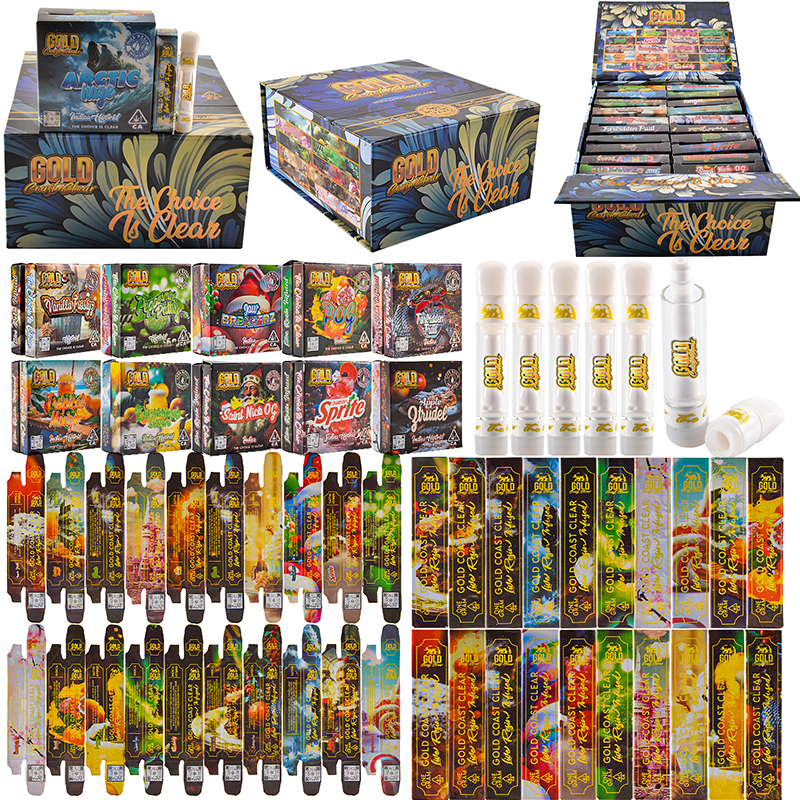 2024 new full ceramic gold coast clear gcc vape carts 1ml/0.8ml empty vape cartridges in bulk