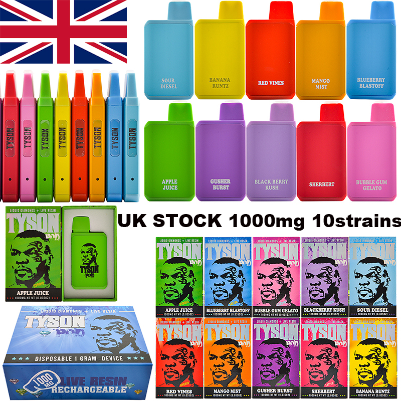 UK warehouse tyson thc vape pen empty 1ml 1g 1gram 1000mg disposable e-cigarette
