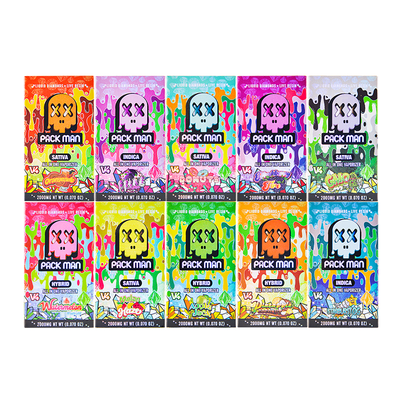 USA wareshouse LED Screen gen4 pack man carts 2000mg vapes empty disposable