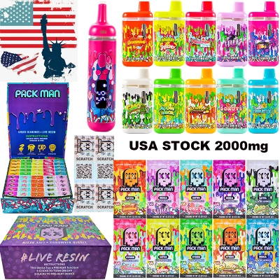 USA wareshouse LED Screen gen4 pack man carts 2000mg vapes empty disposable 01