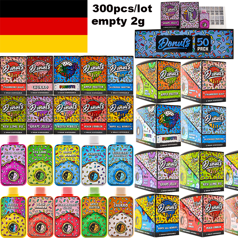 German Stock Newest 10 strains Fryd dounts extracts thc vapes empty 2ml 2g 2gram 2000mg 