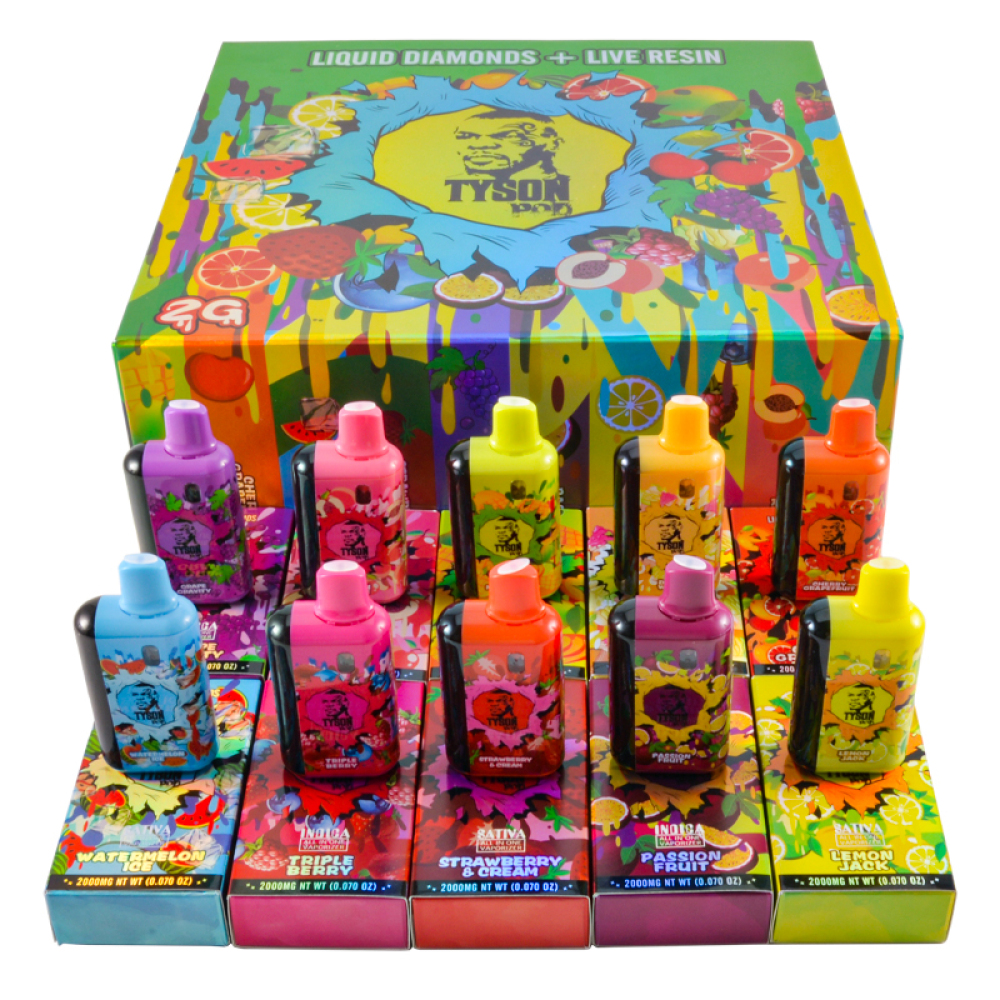USA STOCK premium Tyson 2.0 THC disposable vapes with whole LED screen empty 2g 2ml 2gram 2000mg