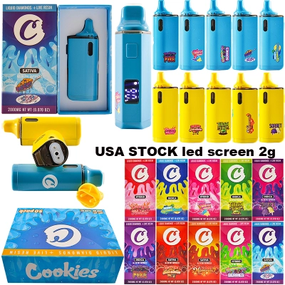 USA STOCK Cookies thca vape empty 2000mg 2ml 2g 2gram with LED digital screen  01