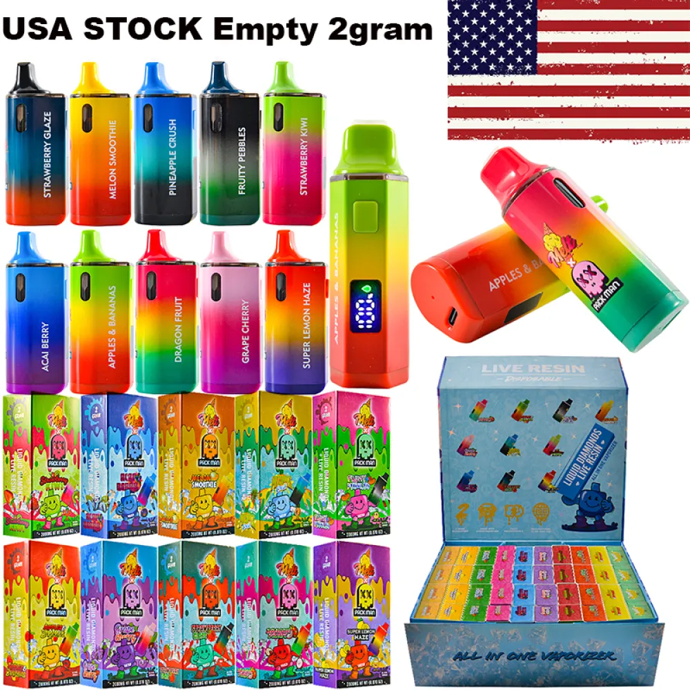USA warehouse Melt x Packman empty disposable vape pens 2000mg with LED screen