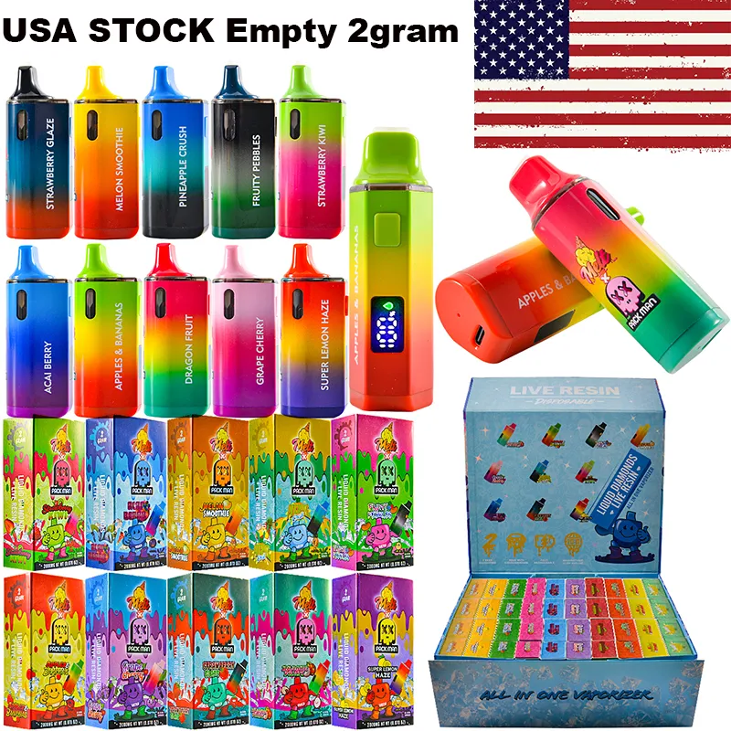 USA warehouse Melt x Packman empty disposable vape pens 2000mg with LED screen