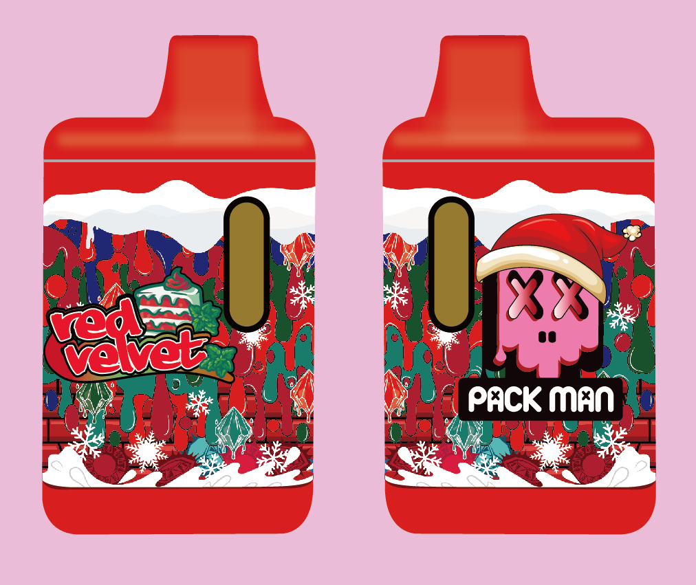 packman christmas edition disposable vape with screen 2grams