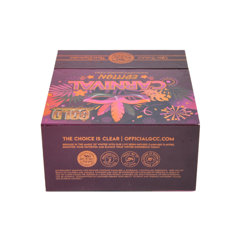 Newest GCC Gold coast clear vape cartridges empty 0.8ml Carnival edition Package 800mg vape carts 20 strains