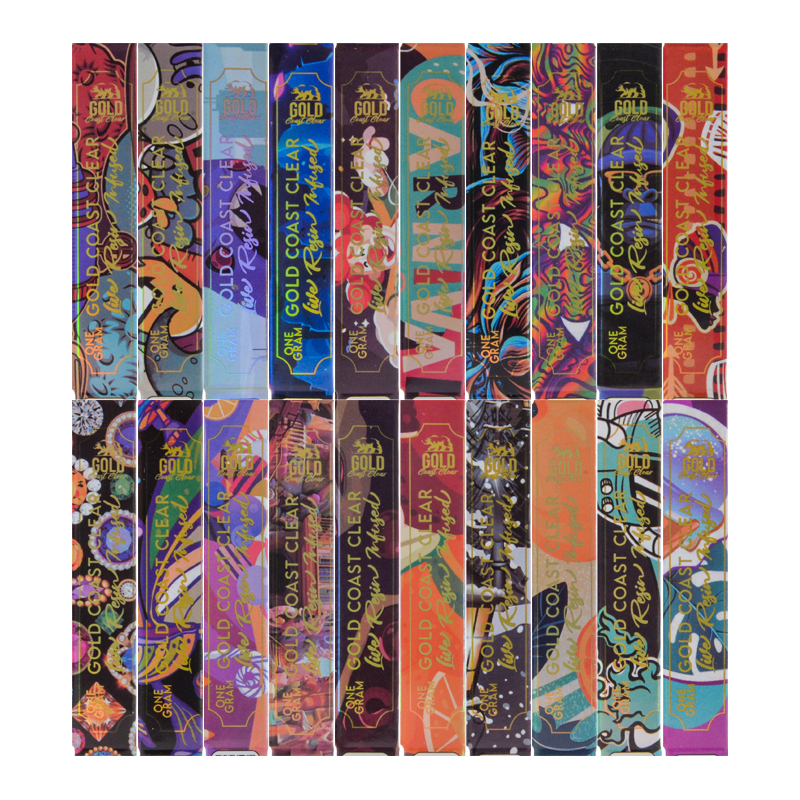Newest GCC Gold coast clear vape cartridges empty 0.8ml Carnival edition Package 800mg vape carts 20 strains