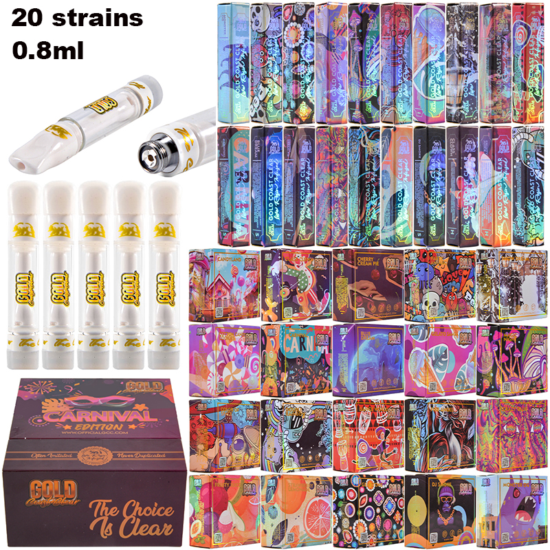 bulk in empty gcc carts gold coast clear vape cartridges 0.8ml 20 strains 510 thread full ceramic vaporizers