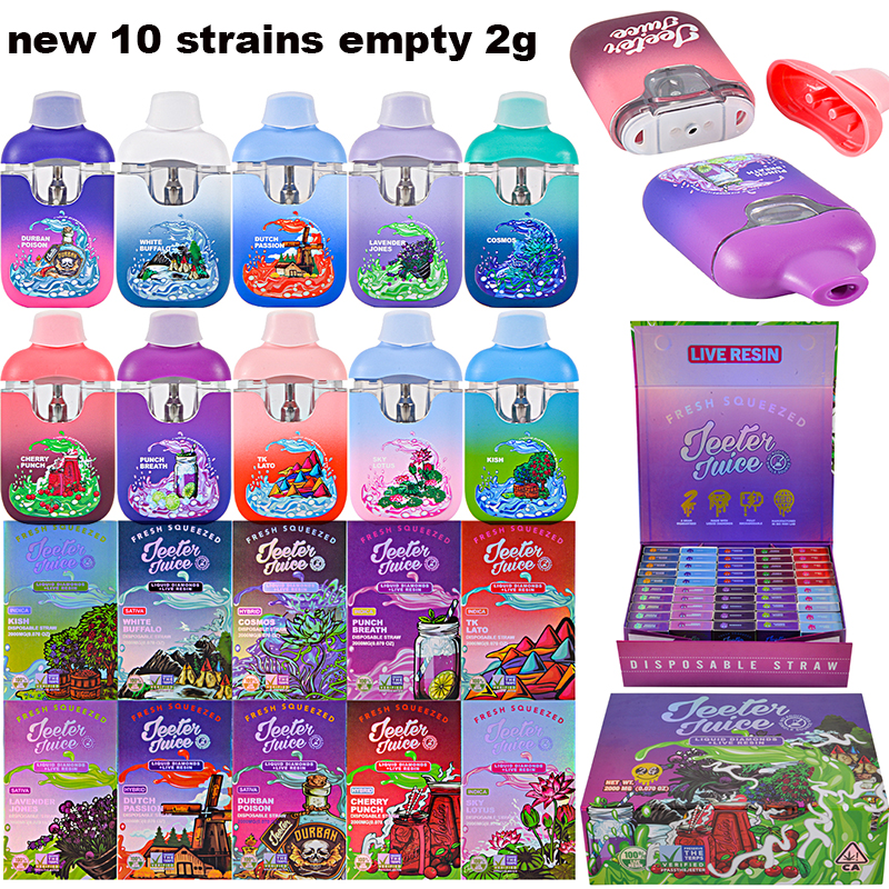USA Stock empty Fresh Squeezed Jeeter Juice live resin liquid diamonds disposable straw 2000mg 