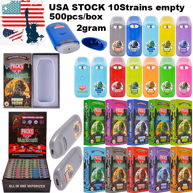 USA STOCK Empty Packwoods X Blackcraft THCa Live Resin Diamonds Vape Pen 2000mg 