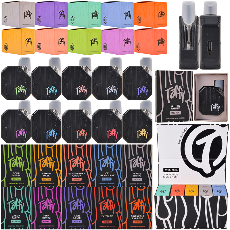 Empty Taffy 2g Disposable Vape Pen Diamonds live resin 10 strains mini disposable THC device pods 