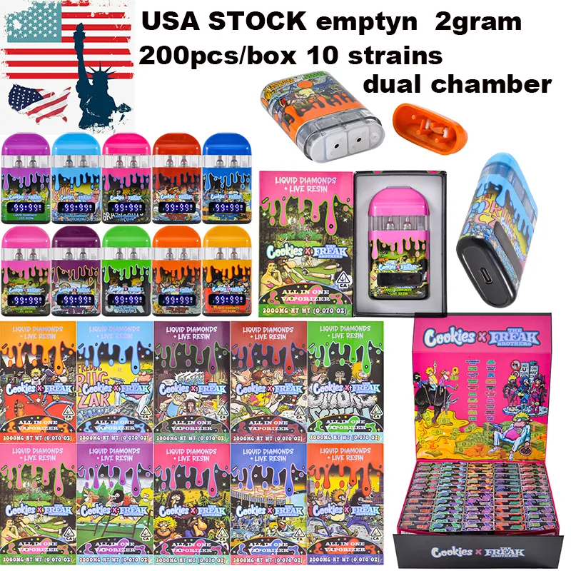USA warehouse empty 2g 2ml 2gram Cookies X The Freak Brothers HHC + THCP Disposable Vapes 