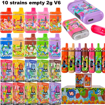 USA warehouse Newest Pack man cart V6 empty 2g 2ml 2gram 2000mg live resin flavor with digital screen 01