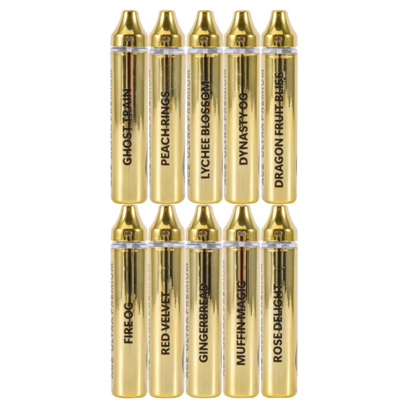 2025 New ACE ultra premium disposable 2g 2ml empty vapes 10 strains in stock muha meds