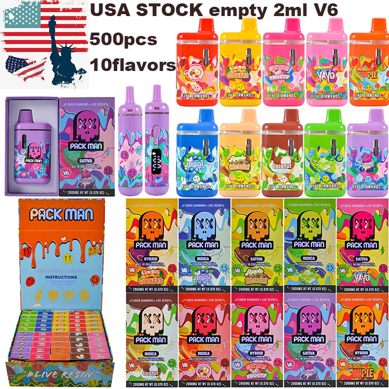 USA warehouse empty 2ml pac man disposable device pods for CBD