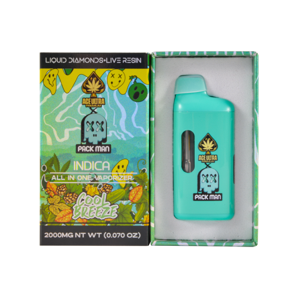 Best  ACE ultra x Packman empty 2000mg disposables Liquid diamonds live resin 10 strains