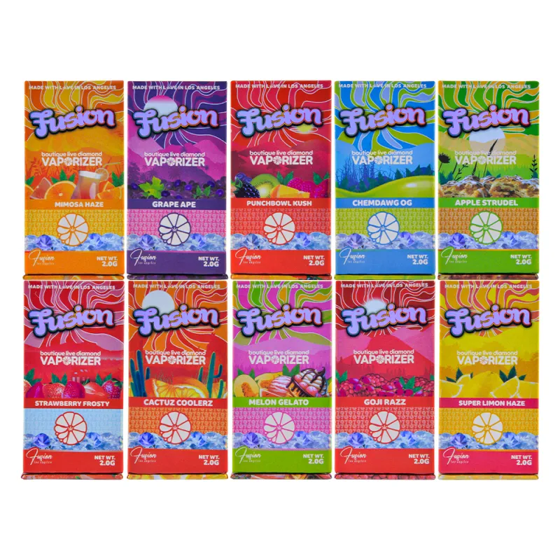 USA warehouse Fusion x Whole Melts 2g Diamonds disposable empty extracts 2ml vape pen with LED screen