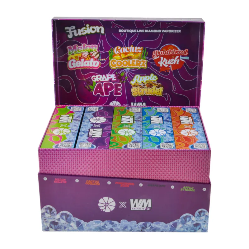 USA warehouse Fusion x Whole Melts 2g Diamonds disposable empty extracts 2ml vape pen with LED screen