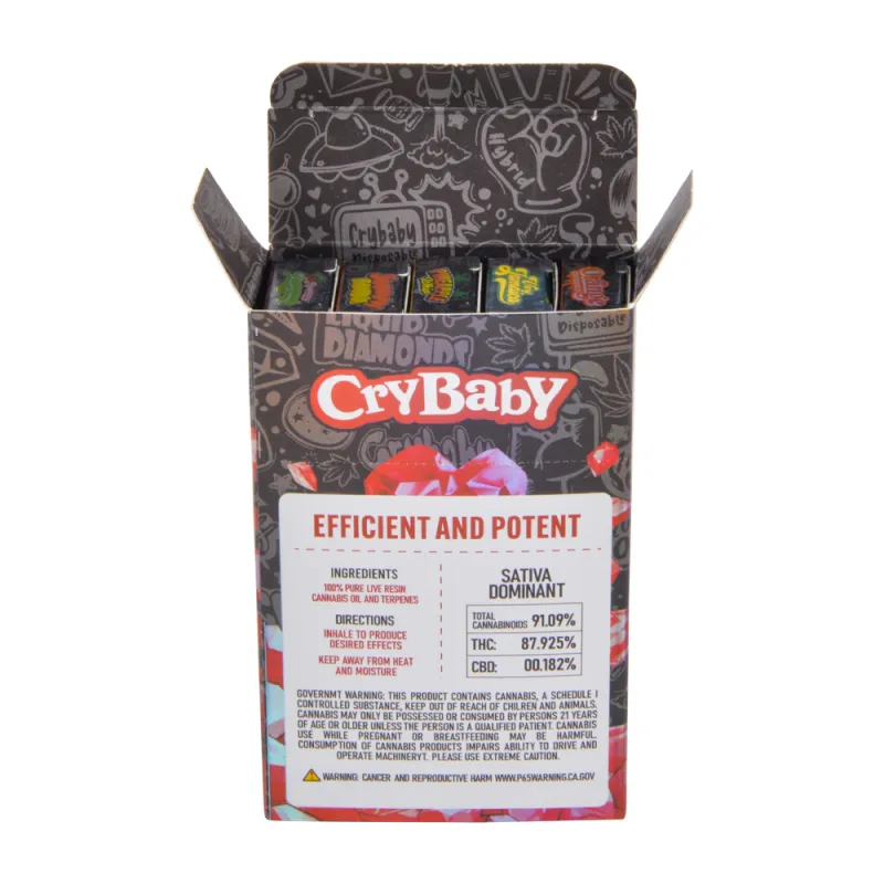newest USA warehouse Crybaby disposable empty 2000mg CBD vape pen Skittles flavor