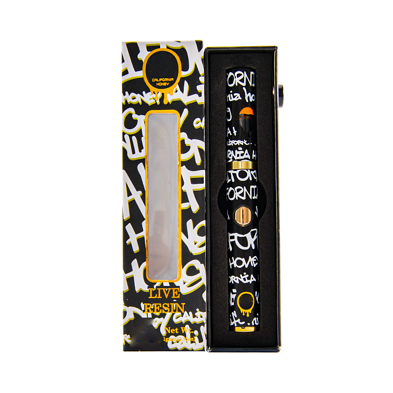 New California Honey empty glass disposable vape 1000mg black 