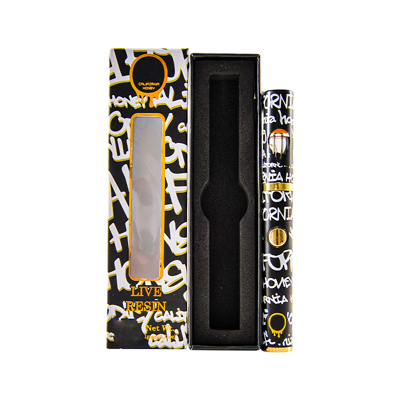 New California Honey empty glass disposable vape 1000mg black 