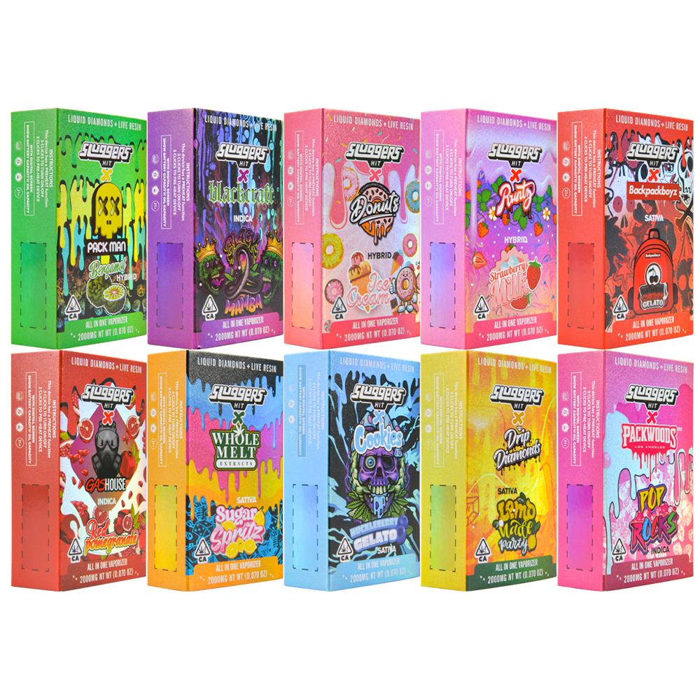 Sluggers Hit x 10 Brands 2g Disposable Vape Pen With LED Screen