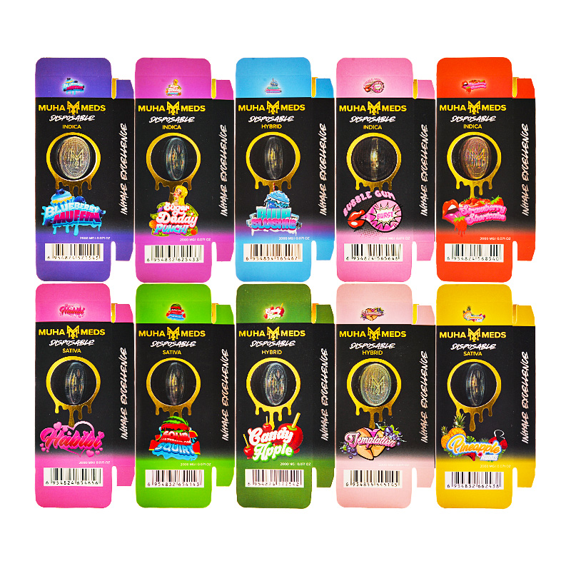 2024 Best MUHA MEDS MAVRICKS 2000MG empty vape pen all black Candyapple flavor