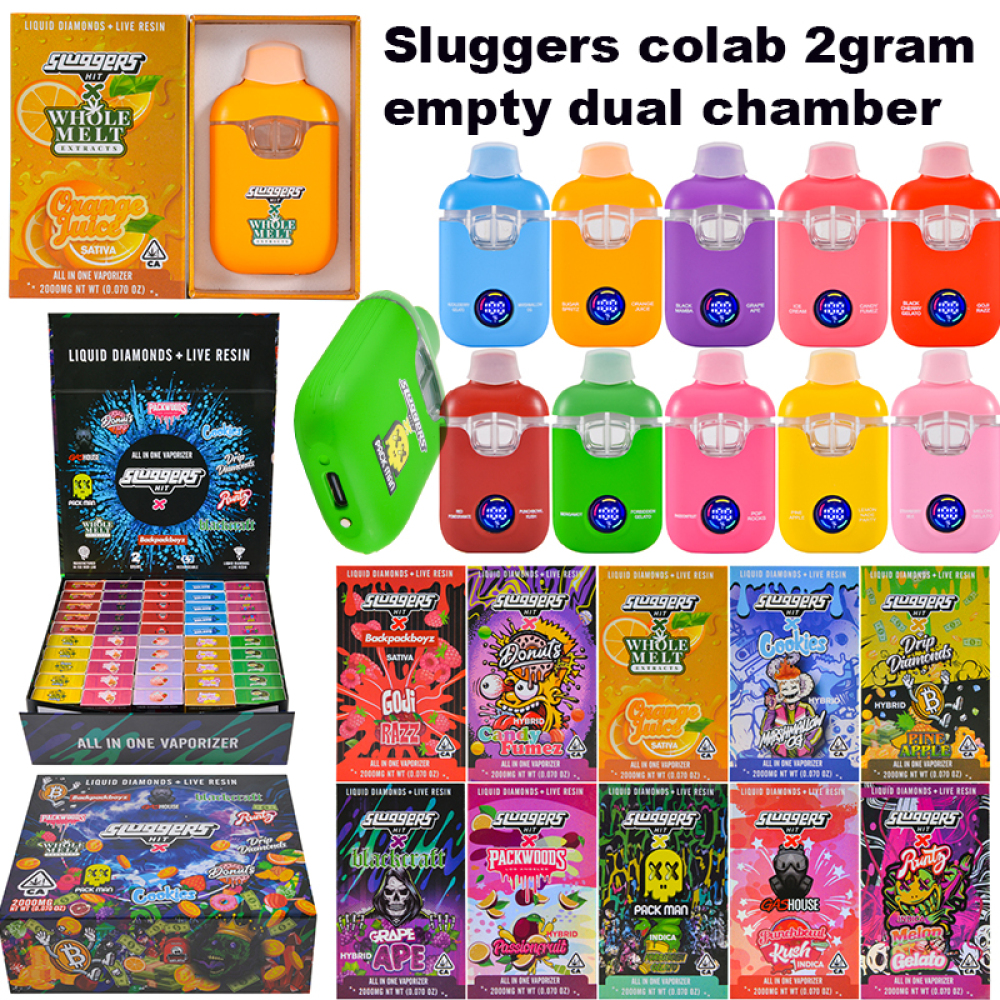 Sluggers Hit X Liquid Diamonds & Live Resin 2G Disposable Rechargeable Vape
