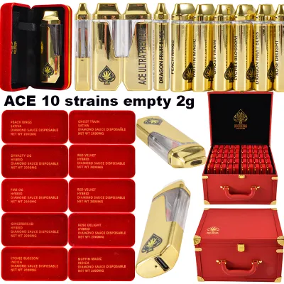 2025 New ACE ultra premium disposable 2g 2ml empty vapes 10 strains in stock muha meds 01