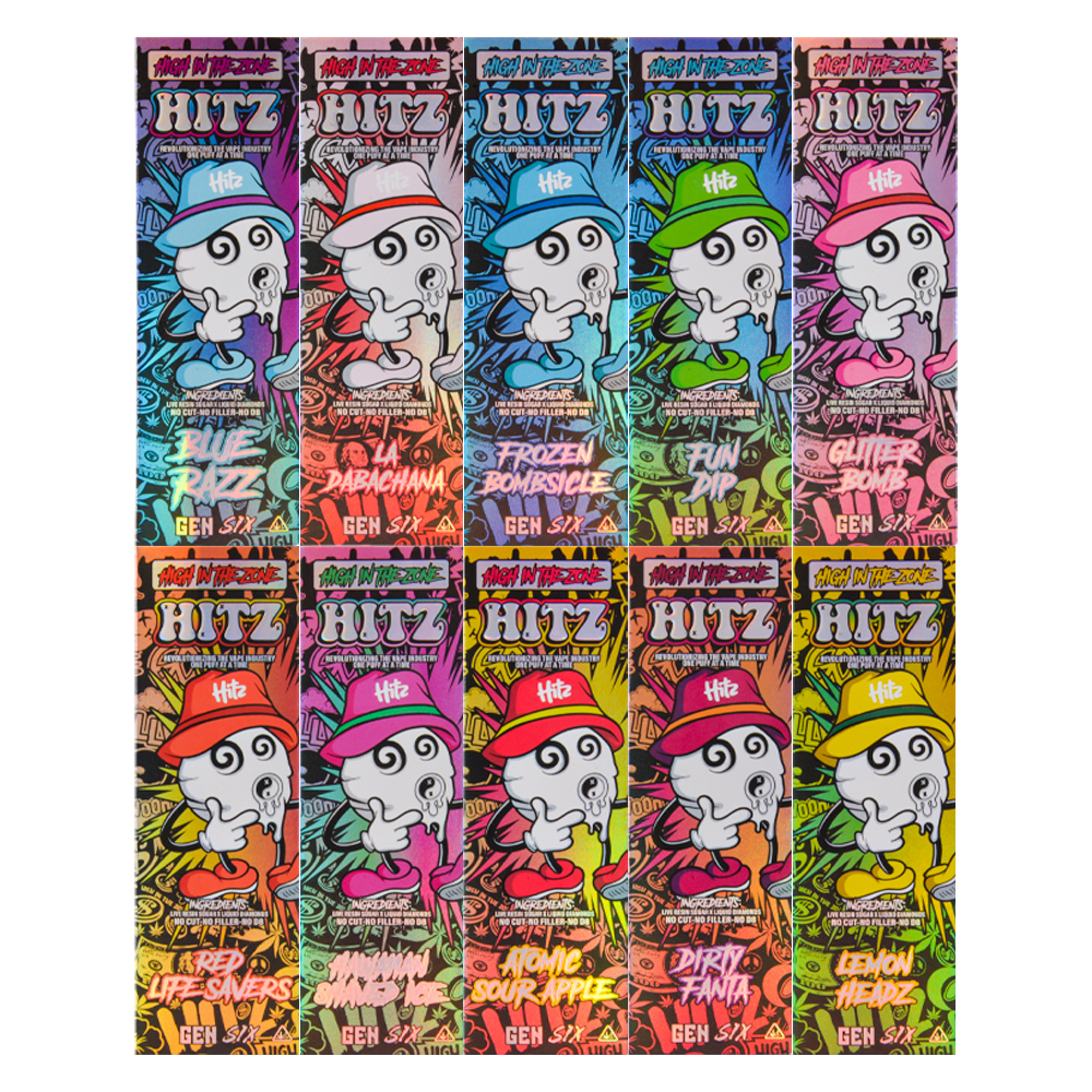 Wholesale cbd hitz gen6 empty 2000mg disposable vape with digital screen 10 strains