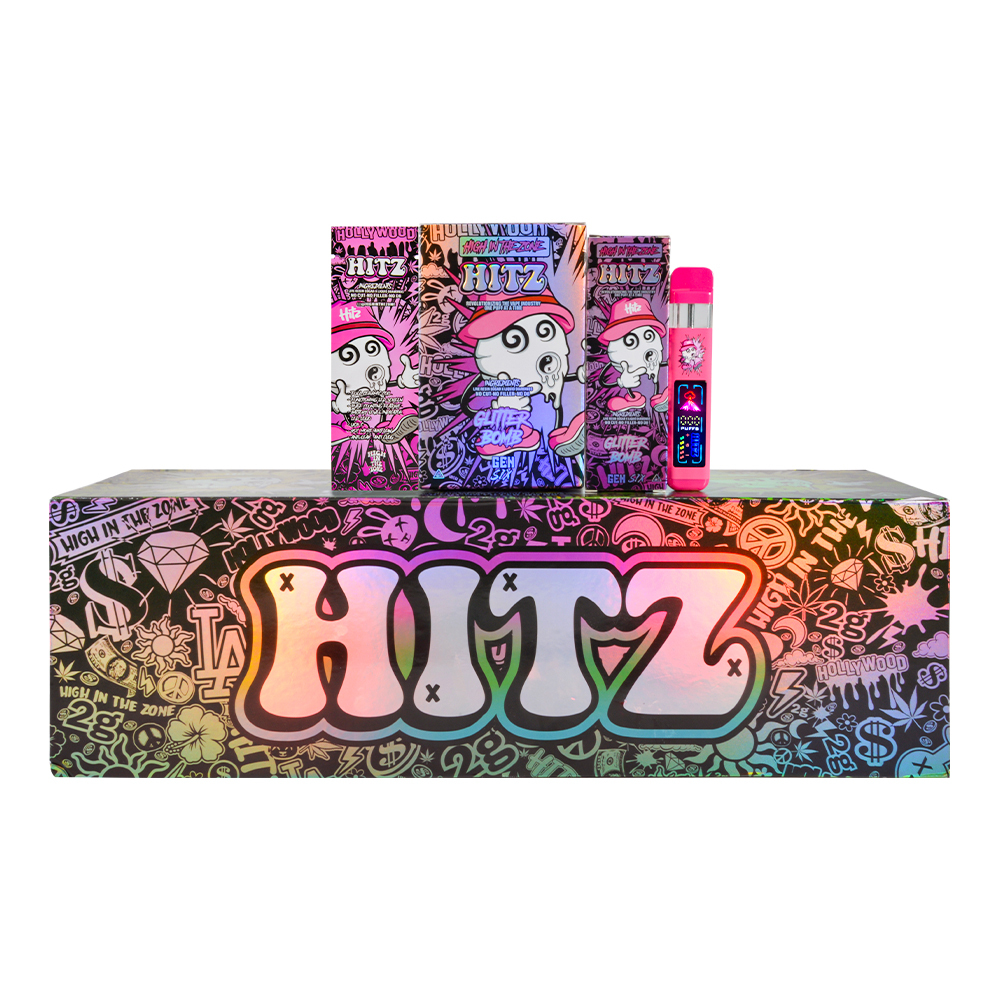 Wholesale cbd hitz gen6 empty 2000mg disposable vape with digital screen 10 strains