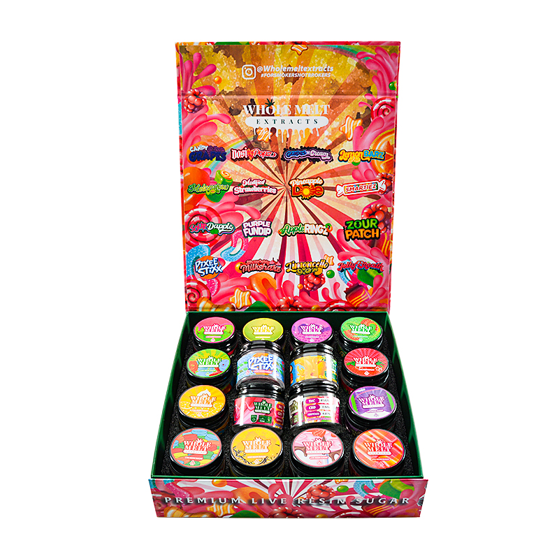 USA STOCK Whole melt extracts live resin sugar empty glass jars 16 strains 1OZ baller 