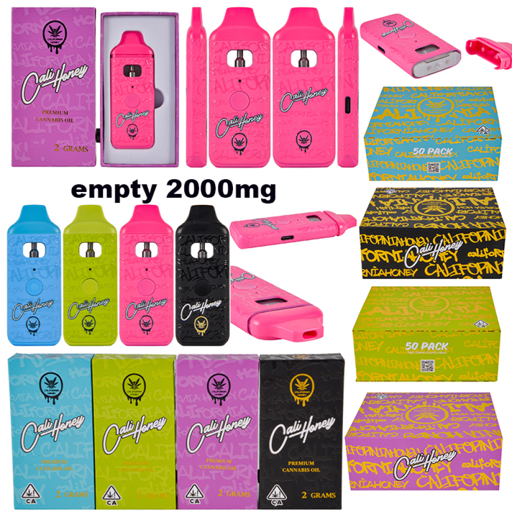 USA STOCK empty colorful california honey 2000mg disposable vape pen 10 strains