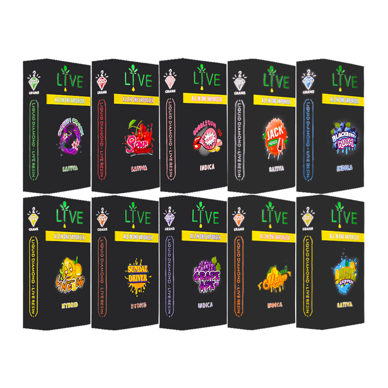 Live 2G liquid Diamond Live Resin Disposable Vape Pen With Screen
