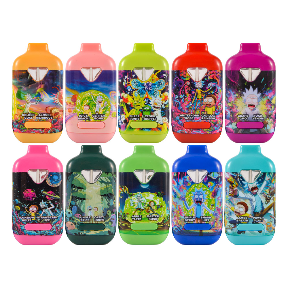 Rick And Morty Disposable Dual Chamber Vape 2g 10 Flavors Rechargeable Pen
