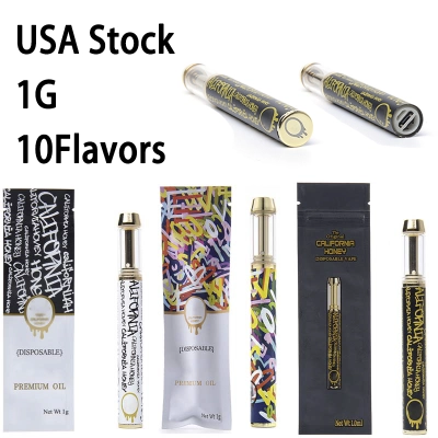 USA Warehouse California Honey Black White 1G Disposable Vape Pen 500pcs/Lot 01