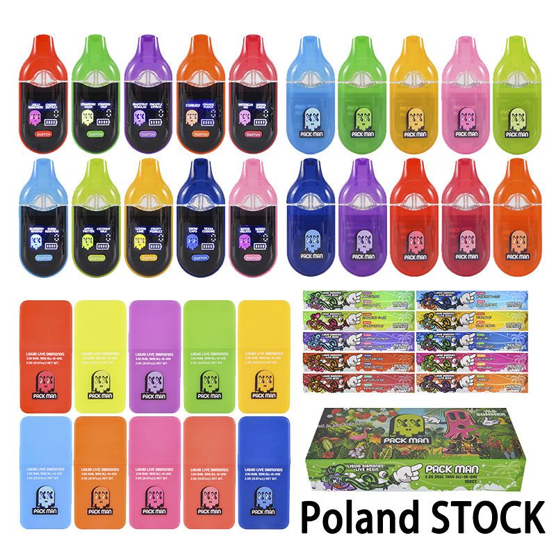 summer Empty 2000mg Packman with Dual Tank to Switch Flavors
