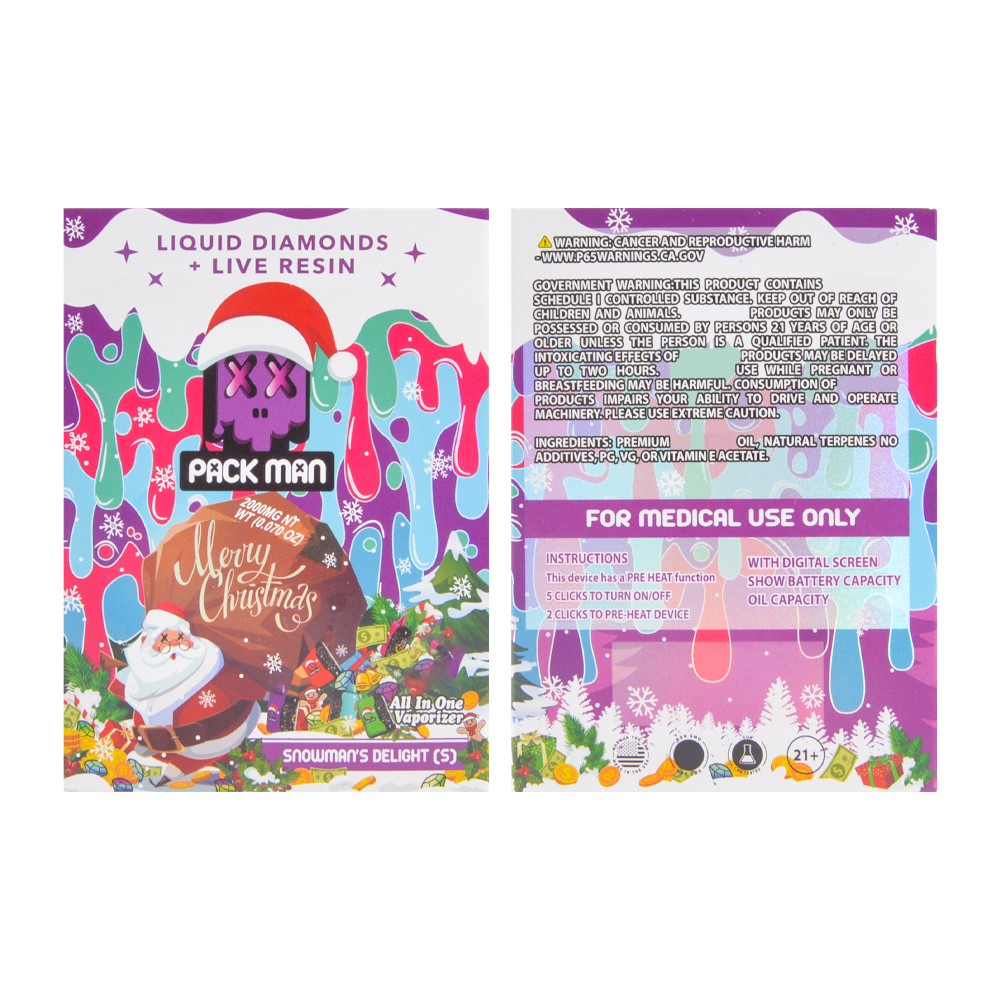 2025 Packman 2g Christmas Empty Disposable Vape Pen