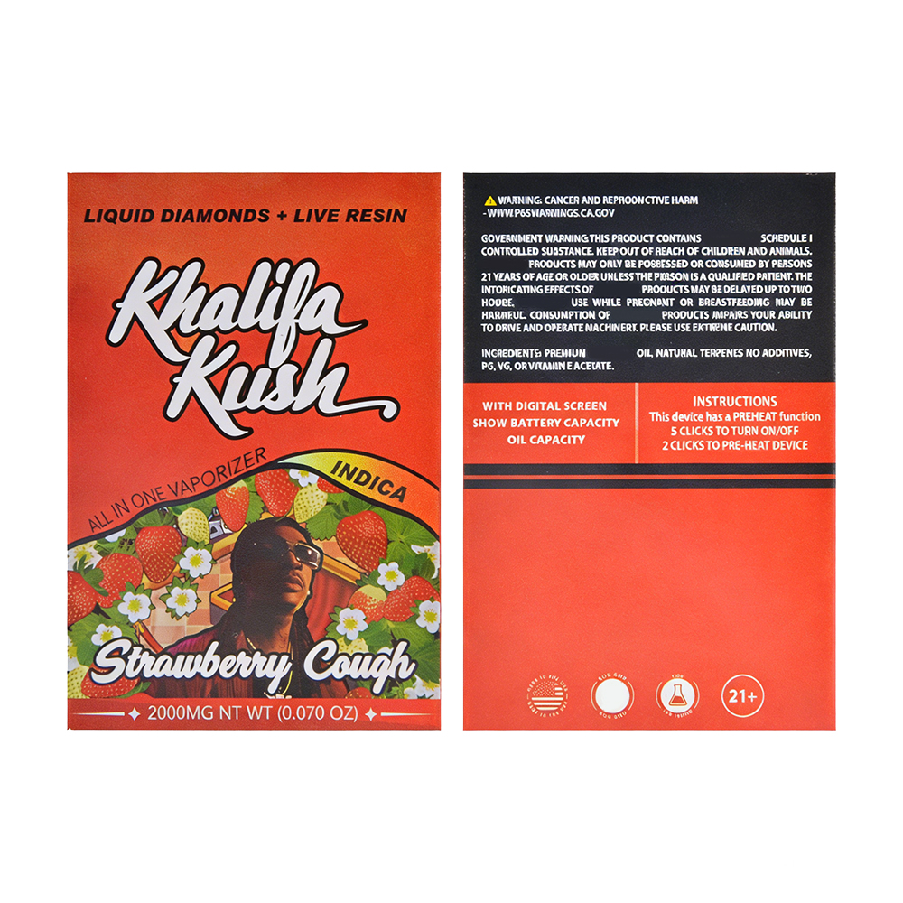 USA Khalifa Kush 2g Disposable Vape 500pcs/Lot