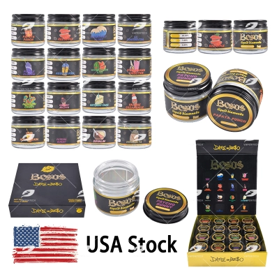 USA Stock Besos 1oz Glass Jars 16 Flavors Black Flip-Top Box 01